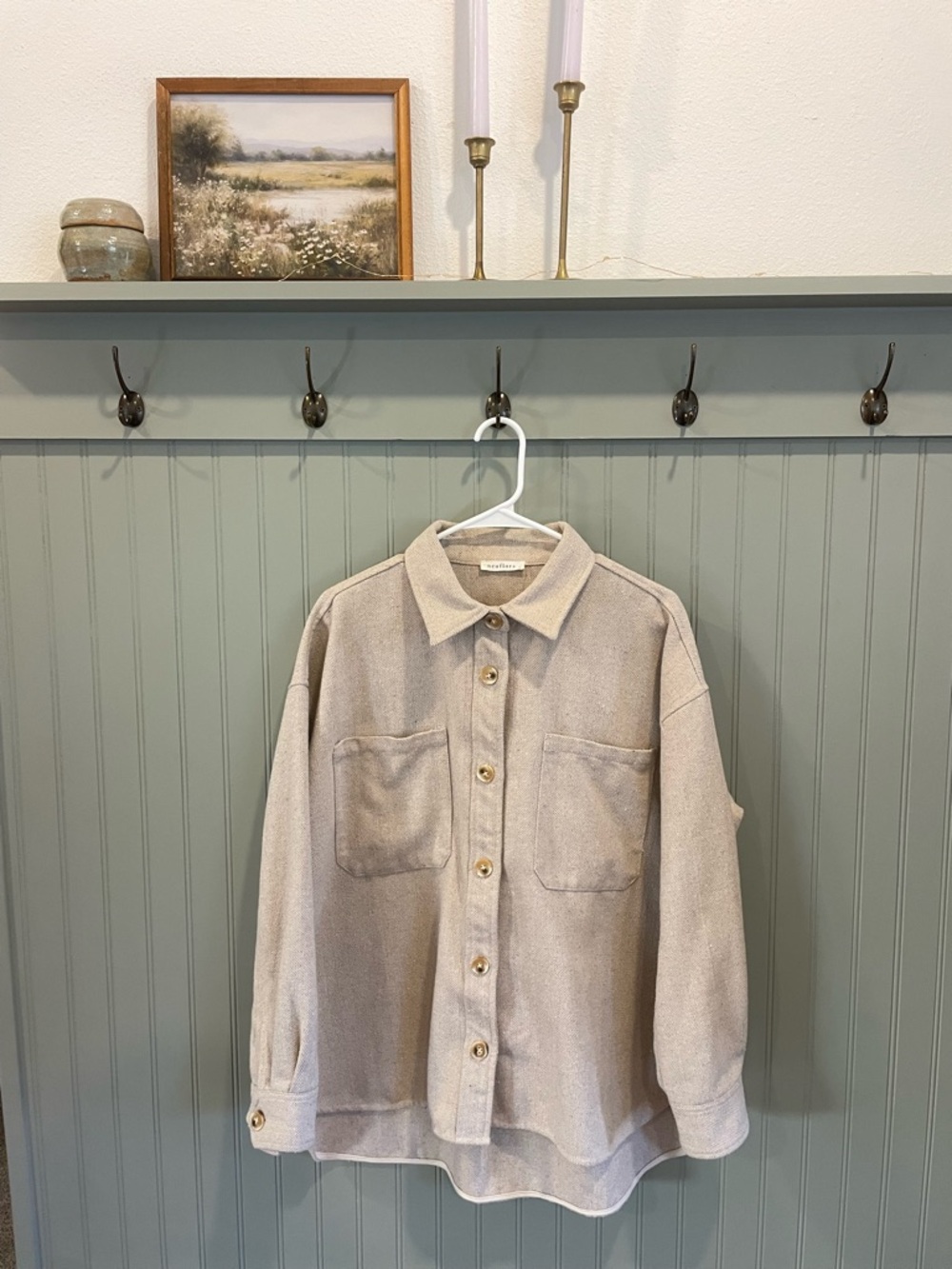 Neuflora Women's Shacket in Light Beige